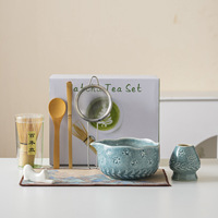 Vente en gros - Coffret de matcha en céramique personnalisé avec logo - Poudre de thé matcha traditionnelle - Fouet pour les amateurs de matcha - Kit cadeau