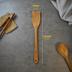 OEM Natural Eco Friendly Yuka Teak Wood Spatula Sustainable Food Safe No <b>Paint</b> and Varnish Halal Customized Wood Turner Stir Fry - Product Image 6