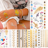 Autocollants de tatouage imperméables longue durée pour le corps - Motifs temporaires écologiques pour le maquillage et les tatouages de festival