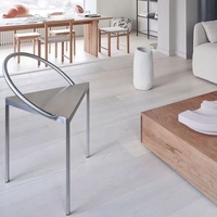 Chaises de salle à manger triangulaires modernes en acier inoxydable avec coussin, portables pour la maison, le bureau et les bars