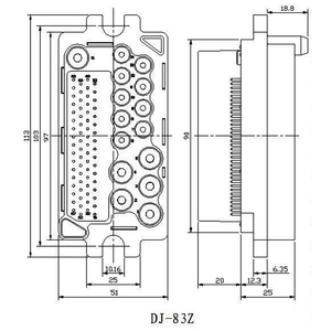 Nhiệm Vụ Nặng Nề 75A 83 Pin Hỗn Hợp Điện Và Tín Hiệu Pcb Gắn Kết Nối Right Angle Board-to-Wire Tiêu Đề Cho Cung Cấp Điện Máy Chủ - Product Image 2