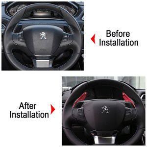 Extension de palettes de changement de vitesse pour volant <span class=keywords><strong>Peugeot</strong></span> <span class=keywords><strong>508</strong></span> <span class=keywords><strong>SW</strong></span> GT RXH 2011-2015 MK1 3008 <span class=keywords><strong>Hybrid4</strong></span> 2012, autocollant de levier de vitesse DSG, fleur - Product Image 3