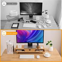 2024 nouveau support de moniteur de bureau en bois support d'ordinateur portable pour bureau ordinateur Studio moniteur Riser étagère de bureau support de moniteur