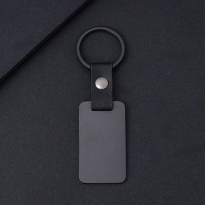 X926 Stainless Steel Hot Selling Blank Pu Leather Rectangle Keychain High Quality Customized Logo Metal <b>Key</b> <b>Chain</b> - Product Image 4