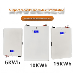 <b>Wall</b>-Mounted Iron Lithium Battery Cabinet, Hybrid <b>Grid</b> Compatible 15kWh Rechargeable Battery for Home Energy Storage - Product Image 3