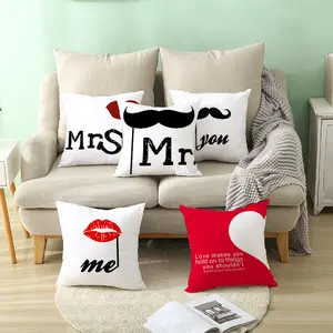 Sarung Bantal Pasangan Mr dan Mrs, Sarung Bantal Pernikahan Hadiah Romantis Dekorasi Rumah Hari Valentine