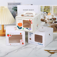 Boîte à gâteaux portable personnalisée de 4 pouces Fenêtre ouverte petite boîte à chocolat au fromage mousse de 6 pouces support boîte à pâtisserie au fromage LOGO personnalisé