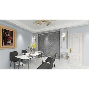 Rivestimento Murale in PVC Impermeabile Lucido Grigio Mirage con Motivo Geometrico, Spessore 3mm, 2600x540mm, per Cucina e Bagno - Product Image 1