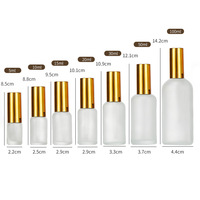 Flacon pulvérisateur en verre dépoli pour soins du visage, 5ml, 10ml, 15ml, 20ml, 30ml, 50ml, 100ml, avec pompe dorée, pour sérum, crème, tonique, brume fine, emballage cosmétique