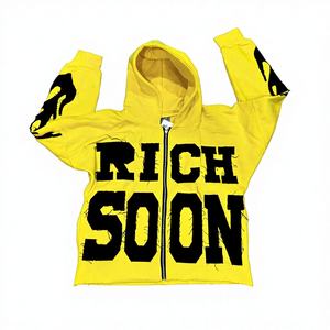 Veste d'hiver décontractée pour homme, personnalisable, légère, respirante, en molleton, avec fermeture éclair, 100% coton, délavée à l'acide, broderie usée - Product Image 4