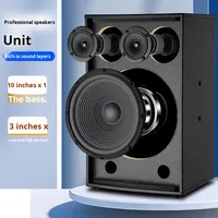 Set Audio Permintaan Lagu KTV Rumahan untuk Speaker Karaoke TV Pintar dengan Material Kayu, Speaker 10 inci untuk Koneksi 3.5mm