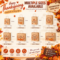 Sacs en papier personnalisés pour Thanksgiving, sacs de shopping en kraft avec logo et poignées pour emballages cadeaux de boutiques et de vente au détail