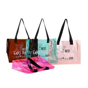 Bolsas de Compras de PVC Holográficas con Asa de PVC y Logotipo Personalizado, Bolsas de Plástico Holográficas, Bolsas de PVC Impermeables - Product Image 1