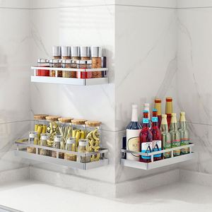 304 Stainless Steel Wall Mounted Kitchen <b>Rack</b> <b>Shelves</b> Spice <b>Rack</b> Bathroom Corner <b>Shelf</b> - Product Image 4