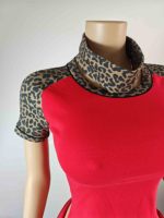Ensemble Lounge d'été tendance pour femme en coton doux imprimé léopard avec bandeau - Haut à manches courtes raglan et short à revers 2026
