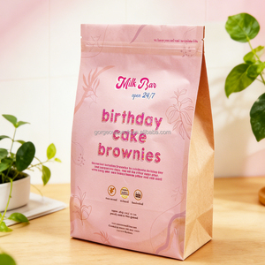 Custom 250g 1kg White Kraft Paper Biodegradable Compostable Flat Bottom Coffee Bean Bag for Food Packaging - Product Image 1