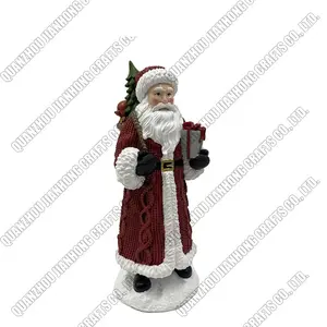 Bán buôn nhựa Santa Claus điêu khắc đồ trang trí Giáng sinh bức tượng