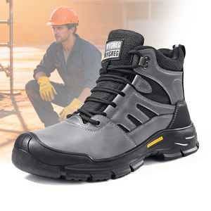 أحذية عمل صناعية عالية الجودة للجنسين، جزء علوي من الجلد الطبيعي، مقدمة فولاذية، نعل داخلي من البولي يوريثين، نعل خارجي واقي لجميع المواسم - Product Image 1