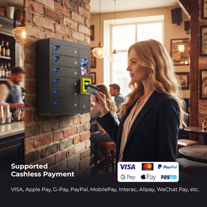 Casillero Comercial sin Llave para Carga de Teléfonos, Gabinete de Carga de 6 Compartimentos con <span class=keywords><strong>Pago</strong></span> sin Efectivo, Control Remoto de Datos de Uso para Centros Comerciales y Bares - Product Image 2