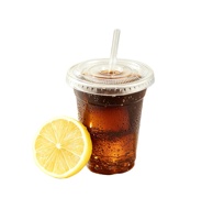 ZFCUP Vente en gros 100 sets de gobelets jetables avec couvercles plats et pailles, transparents, biodégradables, en plastique, 16 oz, pour boissons glacées