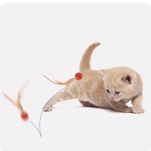 Juguete para Gatos, Pelota Elástica con Plumas, Autoentretenimiento, Antiaburrimiento, Pelota Estimulante de Energía para Gatos - Product Image 4
