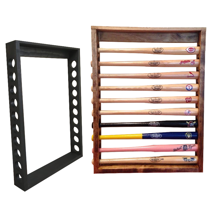 Apache Customizable Wood Baseball Bat Display Rack for Baseball Stores for Showcasing Bats in Stylish Racks — view 2