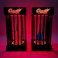 Présentoir Lumineux LED pour Bouteilles de Vin et Champagne, Cage à Bouteilles en Fer pour Service VIP de Bar de Nuit, Glorificateur de Bouteilles