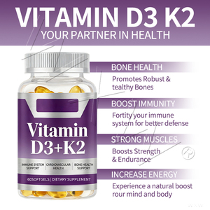 Cápsulas de Gel Suave de Vitamina <span class=keywords><strong>D3</strong></span> + K2 de Alta Calidad, Suplementos para Estimular la Inmunidad y la Energía para Hombres, Mujeres y Adultos - Product Image 6