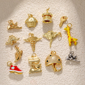 Hot bán dầu-nhỏ giọt đồ trang sức mặt dây chuyền voi khủng long nấm trái cây thiên thần <span class=keywords><strong>Key</strong></span> Chất lượng cao quyến rũ đồng cho Vòng cổ làm - Product Image 1