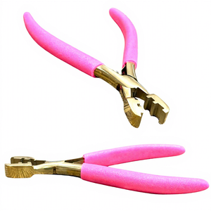 Pince à kératine pour extensions capillaires, pointe plate, pré-collée, antidérapante, en acier inoxydable, pour I-Tip, U-Tip, micro-anneaux, OEM - Product Image 2