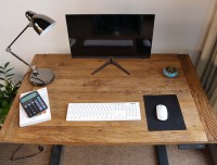 Table de salle à manger en bois massif de récupération et recyclé avec base en acier inoxydable vieux bois d'orme Desk Top Work Top