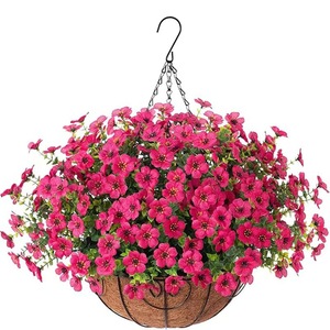 Petit panier suspendu à fleurs, décoration florale artificielle sans entretien, fleurs et panier prêts à être accrochés et à éclairer n'importe quel espace - Product Image 2