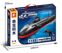 SEMBO Jiaolong Assaut Sous-Marin Blocs de Construction Sous-Marin Militaire Ornements Assemblage Jouets Pour Enfants Cool Cadeau D'anniversaire