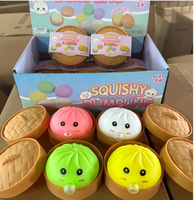 Nouveau Jouet Anti-Stress à Presser en Forme de Boulette Colorée à Expression Mignonne, à Remontée Lente, Simulation Alimentaire