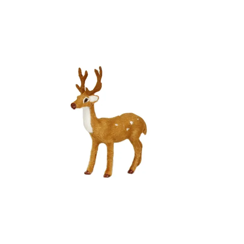 Simulation Christmas Deer Christmas Elk Plush Reindeer Christmas Decoration Fairy Garden Miniatures Props