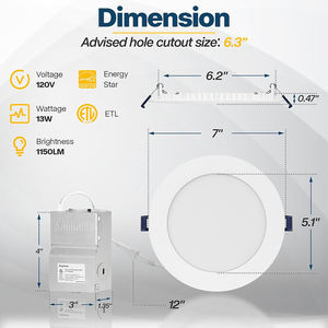 एटीएल एनर्जाइस्टार ने 6 इंच 5cct अल्ट्रा-पतले एलईडी डिमेबल छत को मंजूरी दी - Product Image 4
