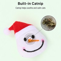 En gros, en stock, personnalisable : Ensemble de jouets pour chat en peluche à la cataire, motifs Arbre, Bonhomme de neige, Pingouin, 7,5 cm, mini-plateau brodé, apaisant pour l'intérieur