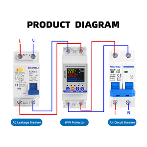 63A واي فاي تويا واي فاي قياس Kwh مؤقت الجهد الحالي حماية تسرب الأرض حياة ذكية - Product Image 5