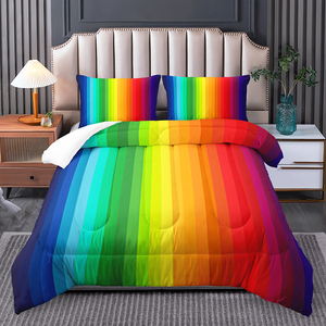 Cầu Vồng <span class=keywords><strong>Comforter</strong></span> trẻ em Fluffy <span class=keywords><strong>bedding</strong></span> <span class=keywords><strong>Set</strong></span> chần thích hợp cho thanh thiếu niên - Product Image 6