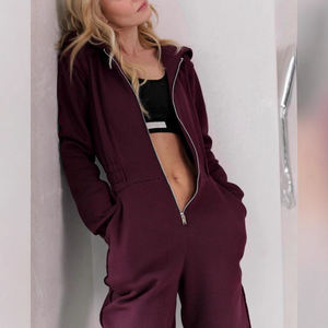 Combinaison de sport décontractée à manches longues <span class=keywords><strong>avec</strong></span> fermeture éclair pour femme, nouvelle mode printemps automne hiver, sweat-shirt cargo, combinaison de sport - Product Image 6