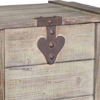 Coffre à trésor décoratif en bois Boîte à souvenirs pour cadeaux Coffre en bois décoratif rustique lavé blanc