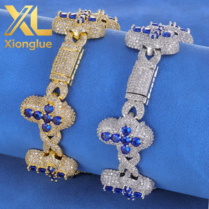 Cross-border European American Hip Hop Jewelry Cross Light Luxury High-end Zircon Men's <b>Bracelet</b> - Product Image 3
