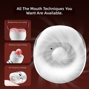 Profitez du <span class=keywords><strong>Koukou</strong></span> Cabin White, un masturbateur et jouet sexuel pour femmes, contrôlé par application, avec fonction de succion et stimulation de type langue. - Product Image 4