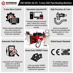 <span class=keywords><strong>Cintreuse</strong></span> <span class=keywords><strong>de</strong></span> tubes CNC entièrement automatique DW-130CNC-2A-1S 130 mm (5 po) pour échelles et câbles <span class=keywords><strong>de</strong></span> tours éoliennes CE - Product Image 3
