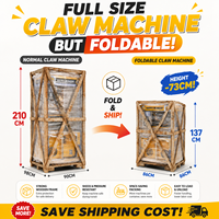 Machine à griffes pliable pour jouets en peluche, jeu d'arcade, économique pour les frais de transport, installation facile, haute rentabilité