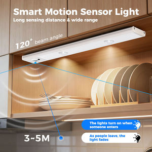 Barre lumineuse <span class=keywords><strong>LED</strong></span> pour armoire avec capteur de mouvement PIR, 5 couleurs, luminosité réglable, écologique, moderne, pour cuisine - Product Image 2
