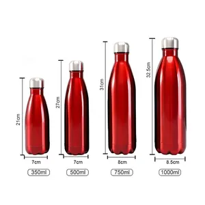 Biểu Tượng Tùy Chỉnh Cola Cốc Chai 350Ml 500Ml 750Ml <span class=keywords><strong>1000Ml</strong></span> Đôi Tường Cách Điện Thép Không Gỉ Cola Hình Chai Nước Với Nắp - Product Image 3