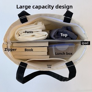 <span class=keywords><strong>Bolsa</strong></span> de Playa de Gran Capacidad con Asas de Algodón, <span class=keywords><strong>Bolsa</strong></span> de Compras con Cierre, <span class=keywords><strong>Bolsa</strong></span> de Lona Reciclada Personalizada para Damas, Económica, MOQ Bajo - Product Image 3