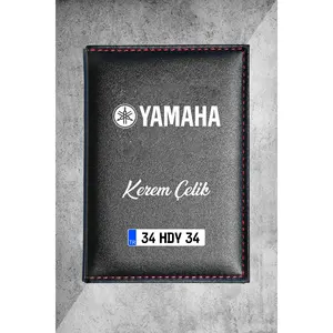 Marco y Soporte para Licencia Personalizado de Cuero Termo con Logotipo de Yamaha - Product Image 1