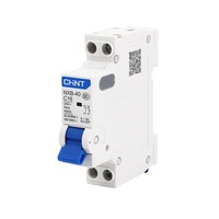Disjoncteur Chint NXB-40, interrupteur à air 1P+N, usage domestique, double entrée/sortie DPN, modèle amélioré DZ267, courbe BCD, sans coupure